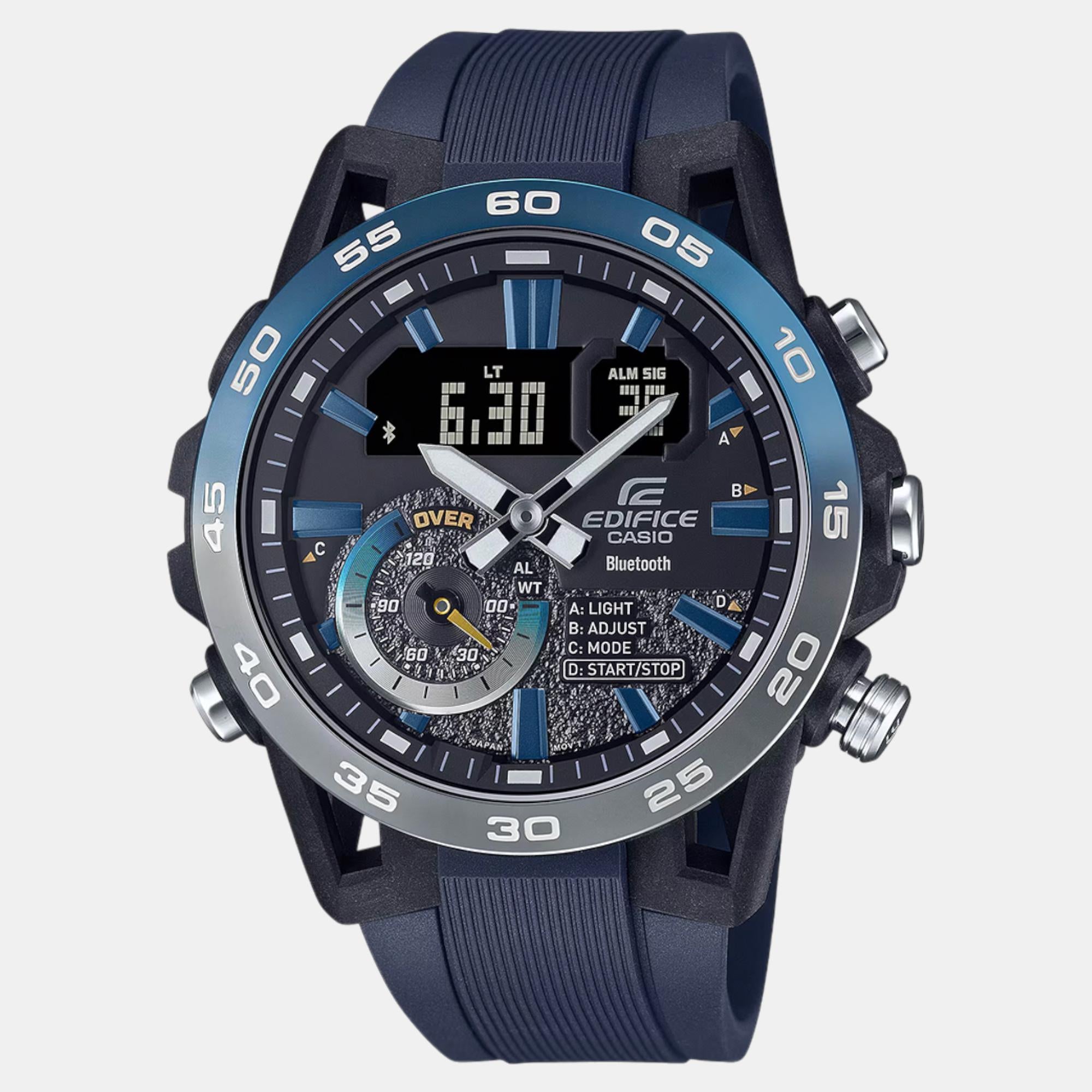 Edifice Men Quartz Black Dial Analog-Digital Resin Watch ED612