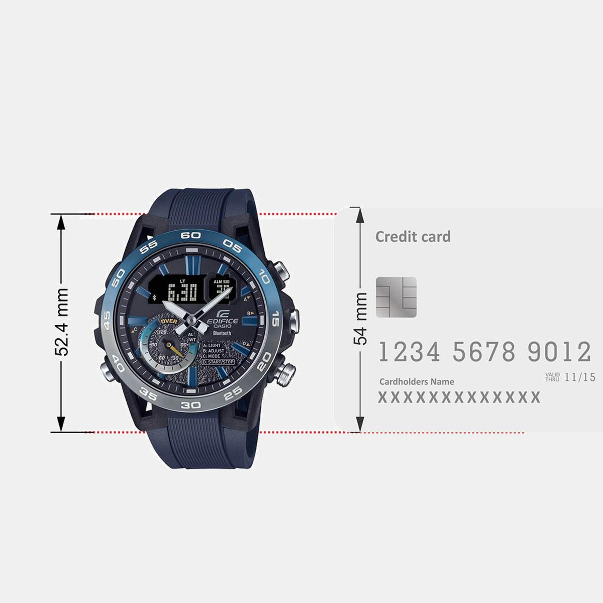 Edifice Men Quartz Black Dial Analog-Digital Resin Watch ED612