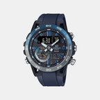 Edifice Men Quartz Black Dial Analog-Digital Resin Watch ED612
