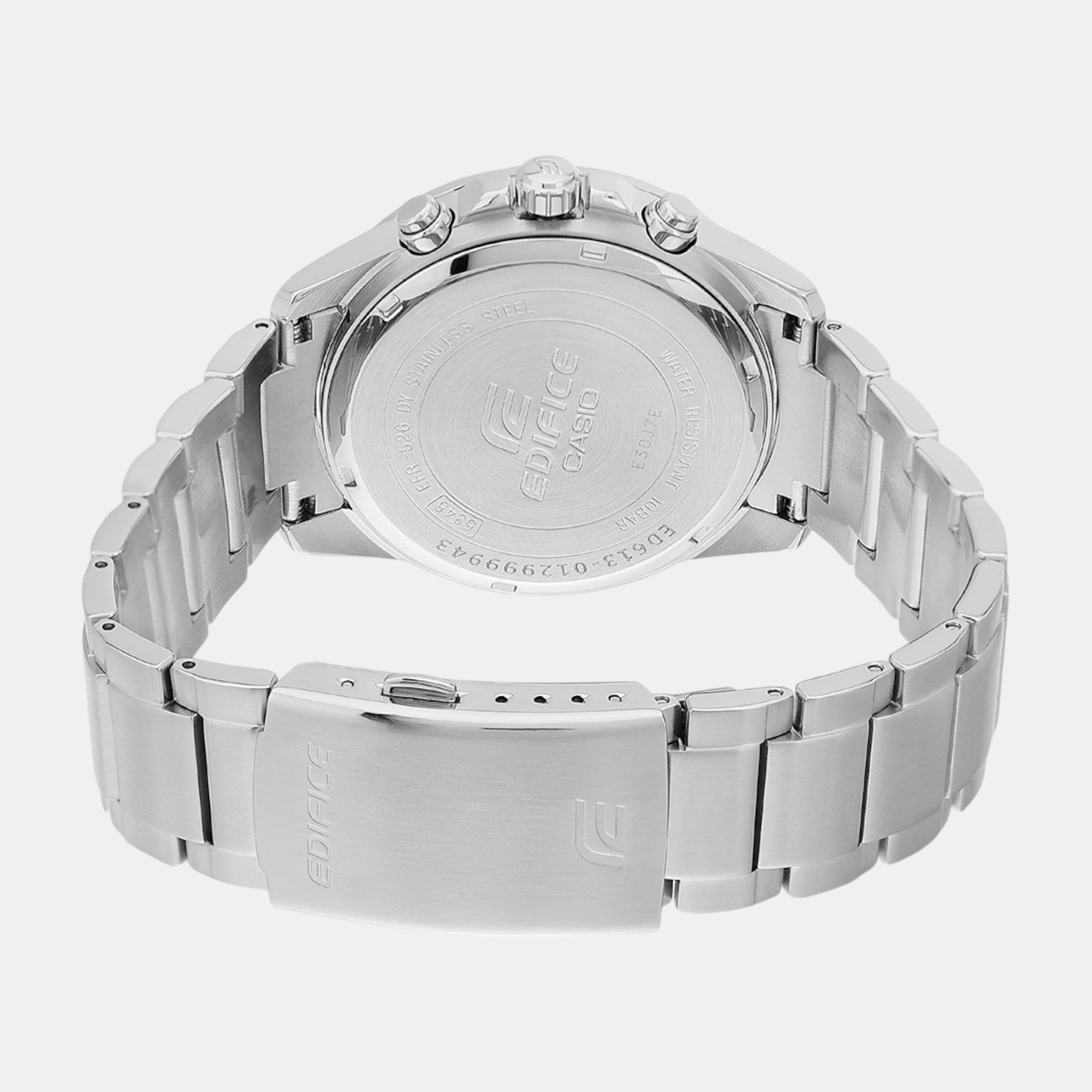 Edifice Men Quartz Grayish Blue Dial Multi-Function Stainless Steel Watch ED613