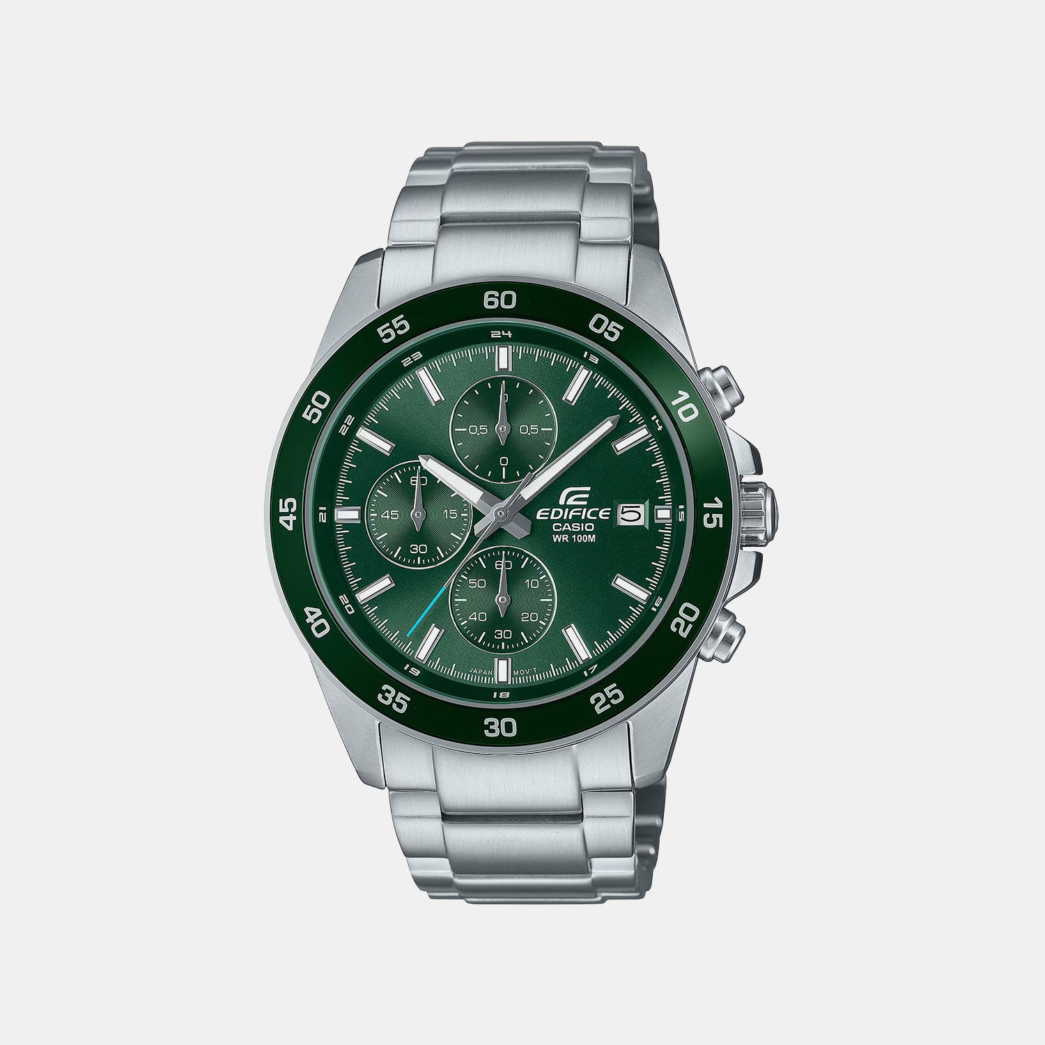 Edifice Men Quartz Green Dial Chronograph Stainless Steel Watch ED614