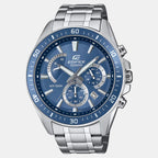 Edifice Men Quartz Grayish Blue Dial Chronograph Stainless Steel Watch ED615