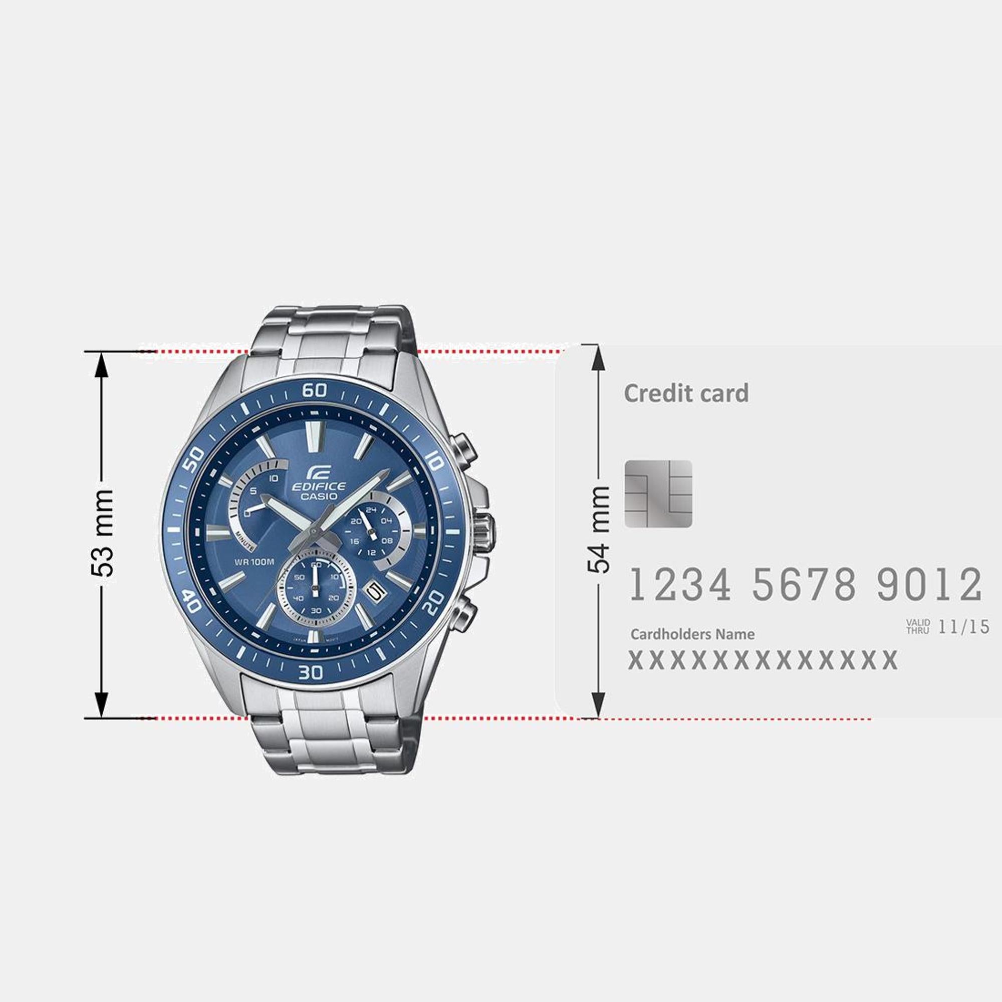 Edifice Men Quartz Grayish Blue Dial Chronograph Stainless Steel Watch ED615