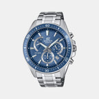 Edifice Men Quartz Blue Dial Chronograph Stainless Steel Watch ED615