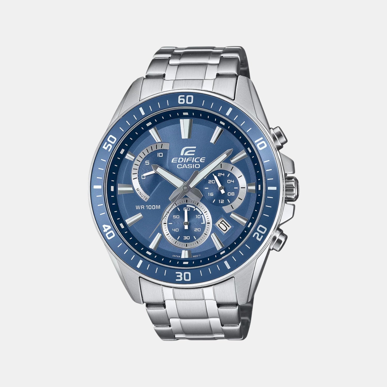 Edifice Men Quartz Blue Dial Chronograph Stainless Steel Watch ED615