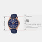 Edifice Men Quartz Navy Blue Dial Analog Leather Watch ED617
