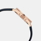 Edifice Men Quartz Navy Blue Dial Analog Leather Watch ED617