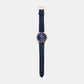 Edifice Men Quartz Navy Blue Dial Analog Leather Watch ED617
