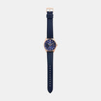 Edifice Men Quartz Navy Blue Dial Analog Leather Watch ED617