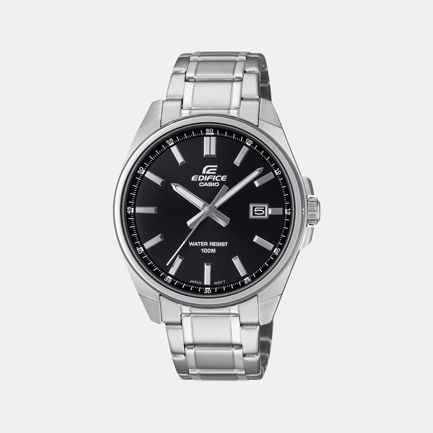 Edifice Men Quartz Black Dial Analog Stainless Steel Watch ED618