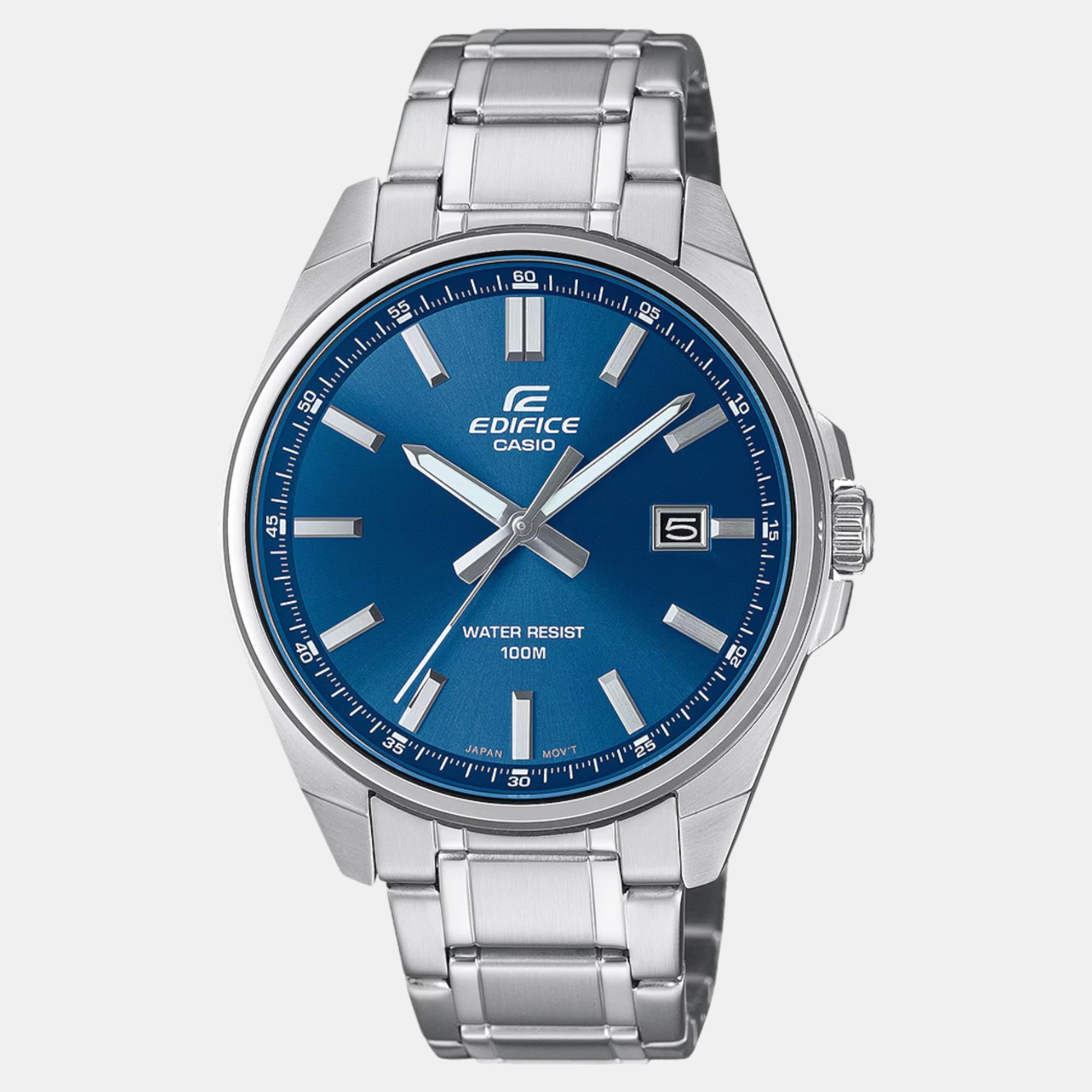 Edifice Men Quartz Blue Dial Analog Stainless Steel Watch ED619