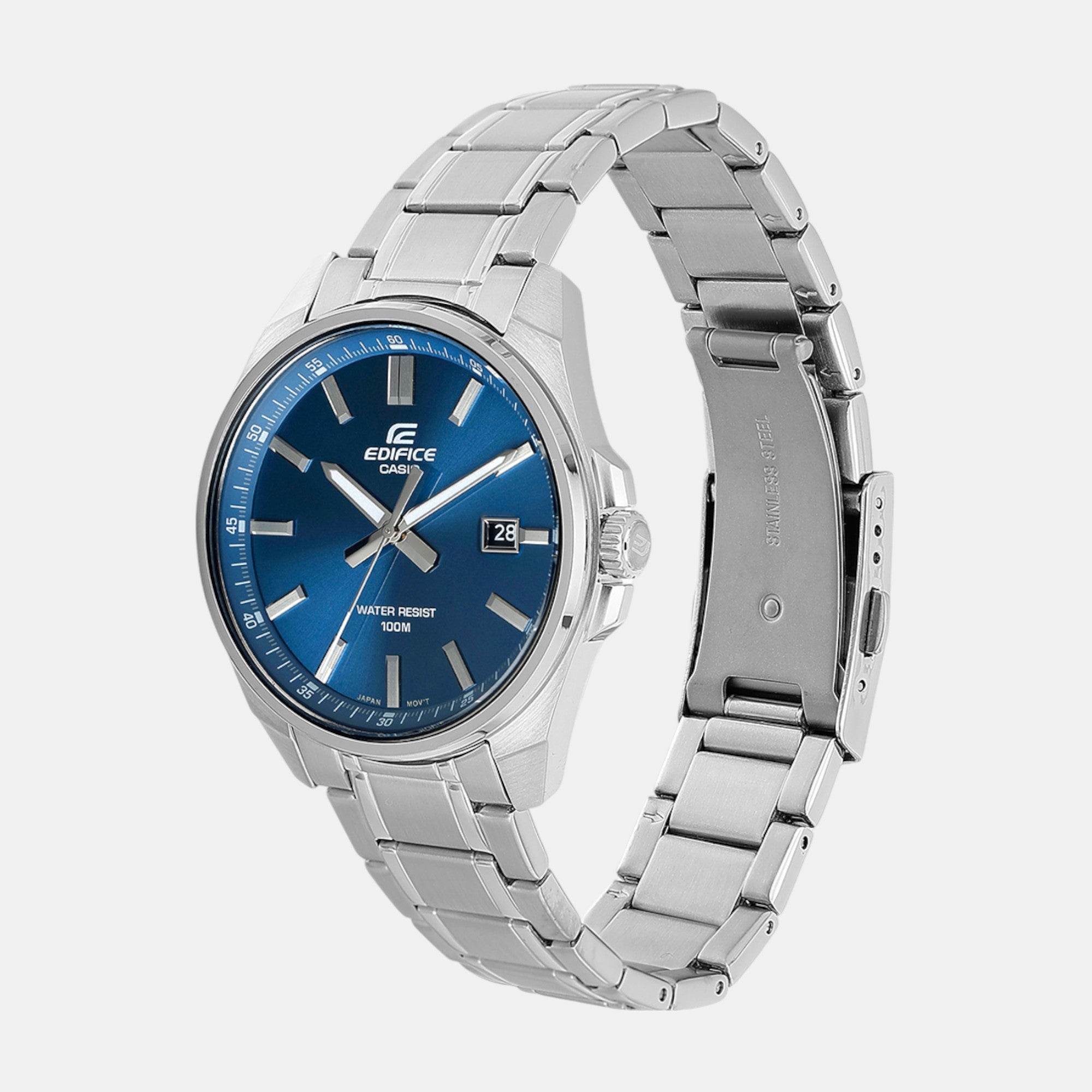 Edifice Men Quartz Blue Dial Analog Stainless Steel Watch ED619