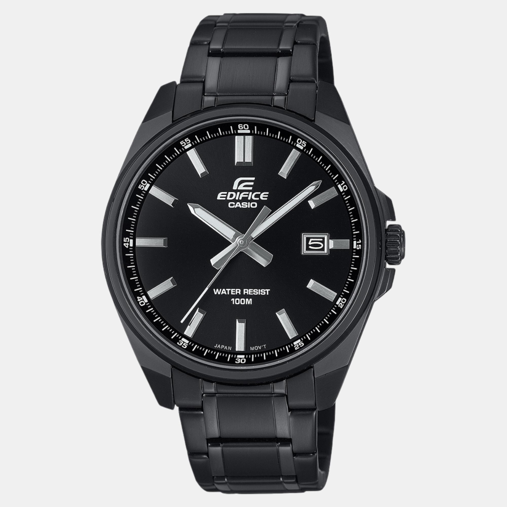 Edifice Men Quartz Black Dial Analog Stainless Steel Watch ED620