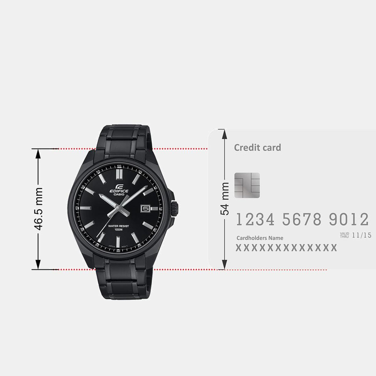 Edifice Men Quartz Black Dial Analog Stainless Steel Watch ED620