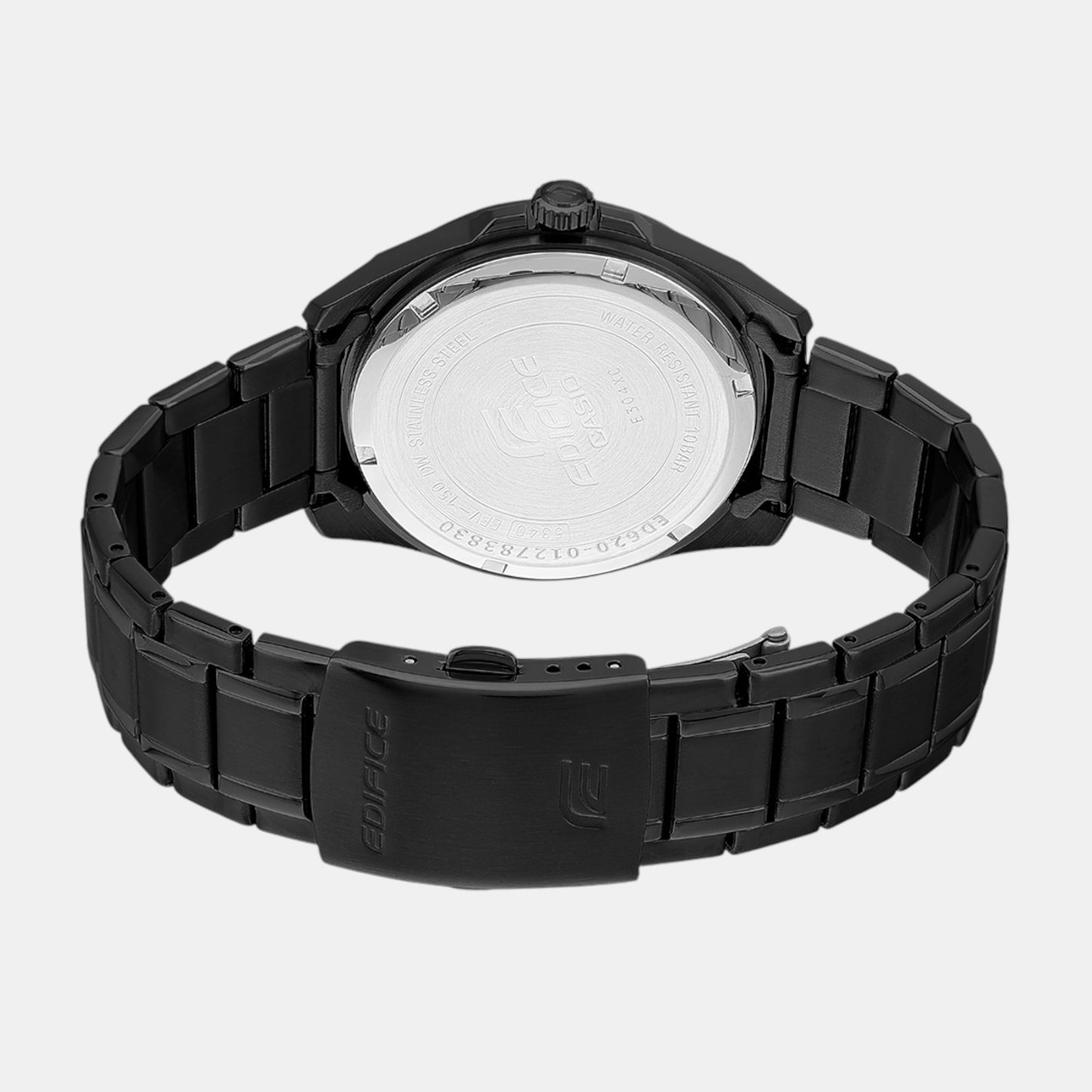 Edifice Men Quartz Black Dial Analog Stainless Steel Watch ED620