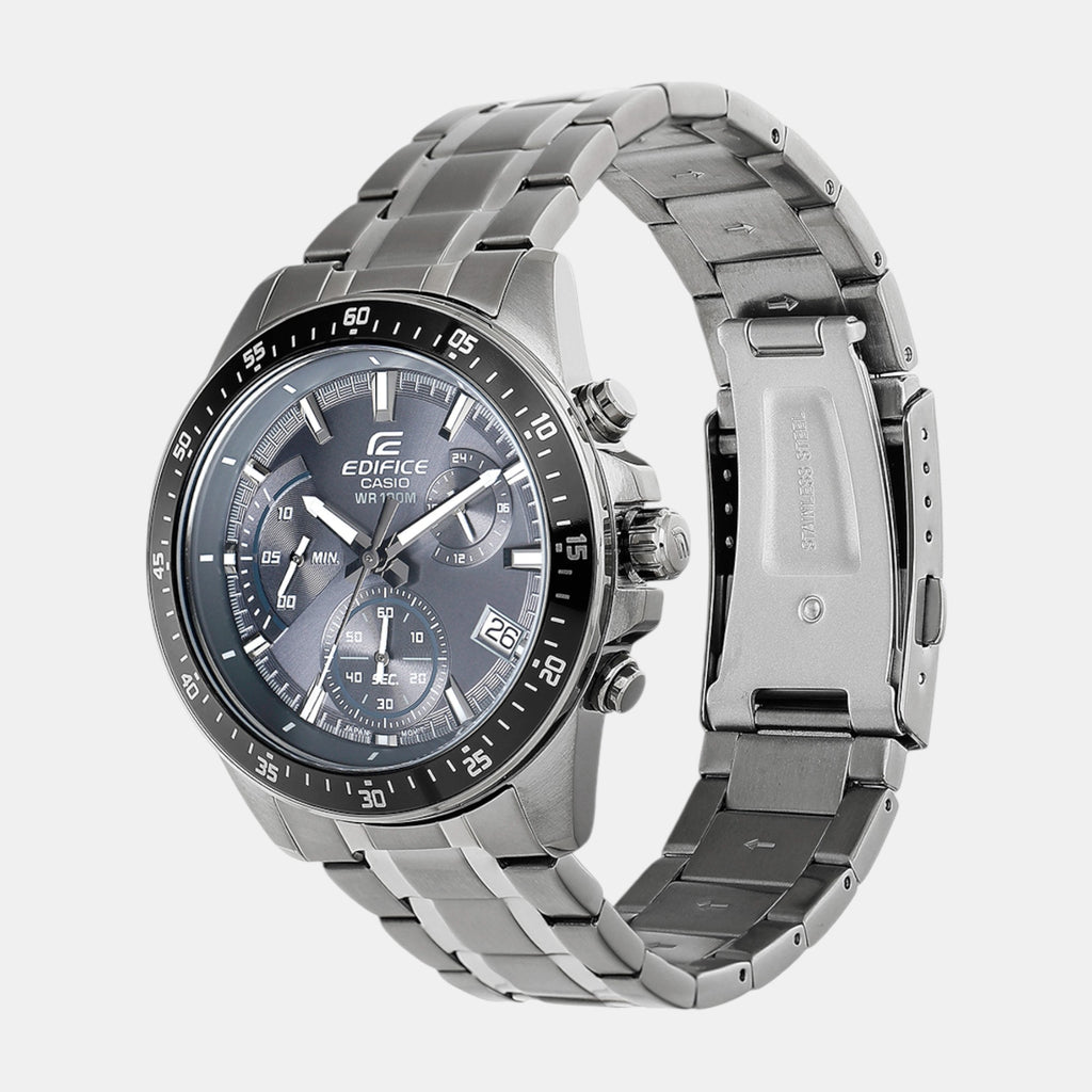 Edifice Men Quartz Grey Dial Chronograph Stainless Steel Watch ED622