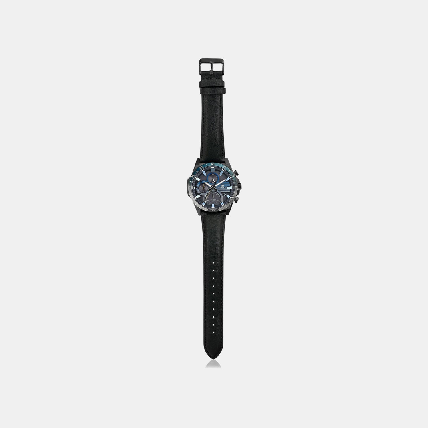 Edifice Men Solar Blue Dial Chronograph Leather Watch ED623