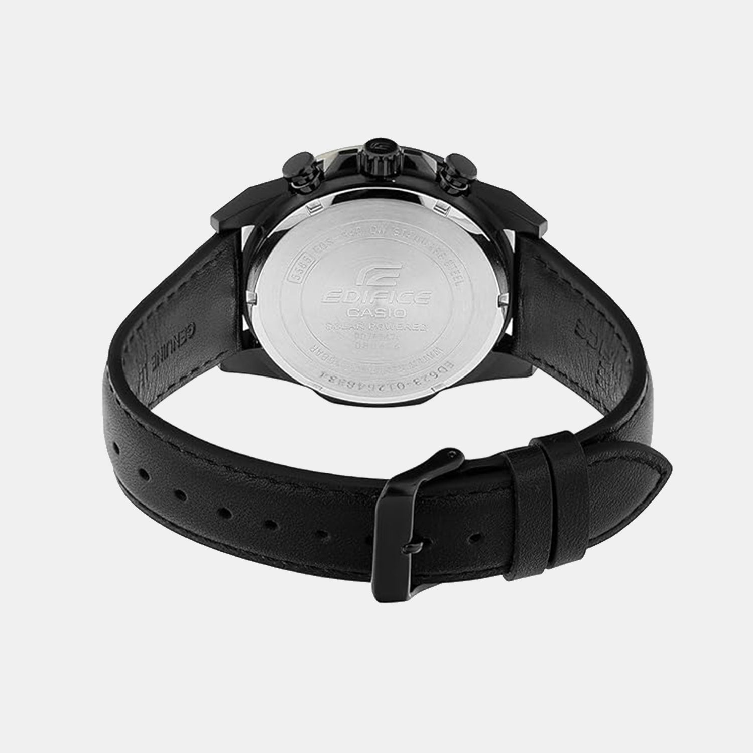 Edifice Men Quartz Blue Dial Multi-Function Leather Watch ED623