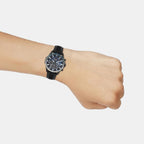 Edifice Men Quartz Blue Dial Multi-Function Leather Watch ED623