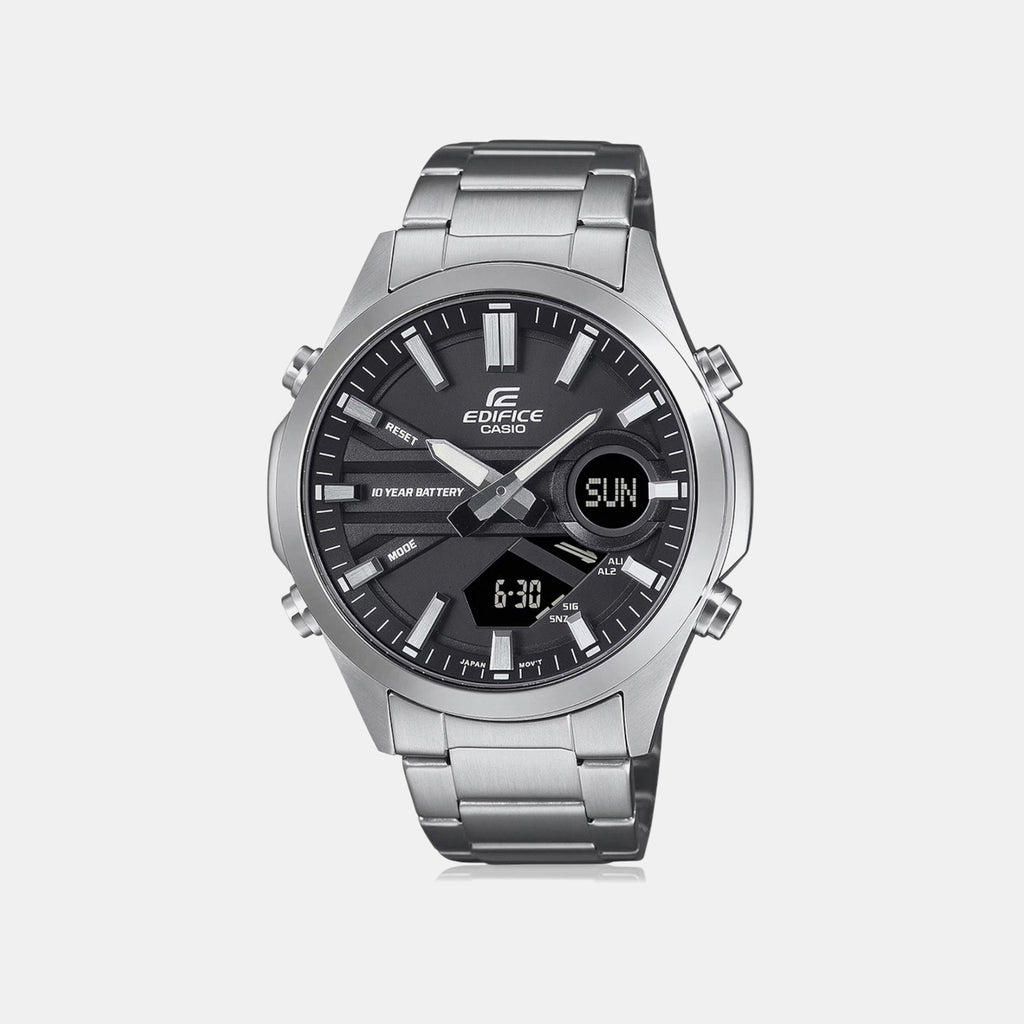 Edifice Men Quartz Black Dial Analog-Digital Stainless Steel Watch ED624