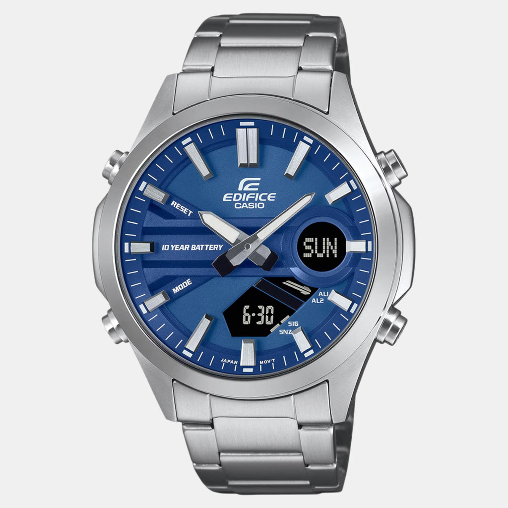 Edifice Men Quartz Blue Dial Analog-Digital Stainless Steel Watch ED625