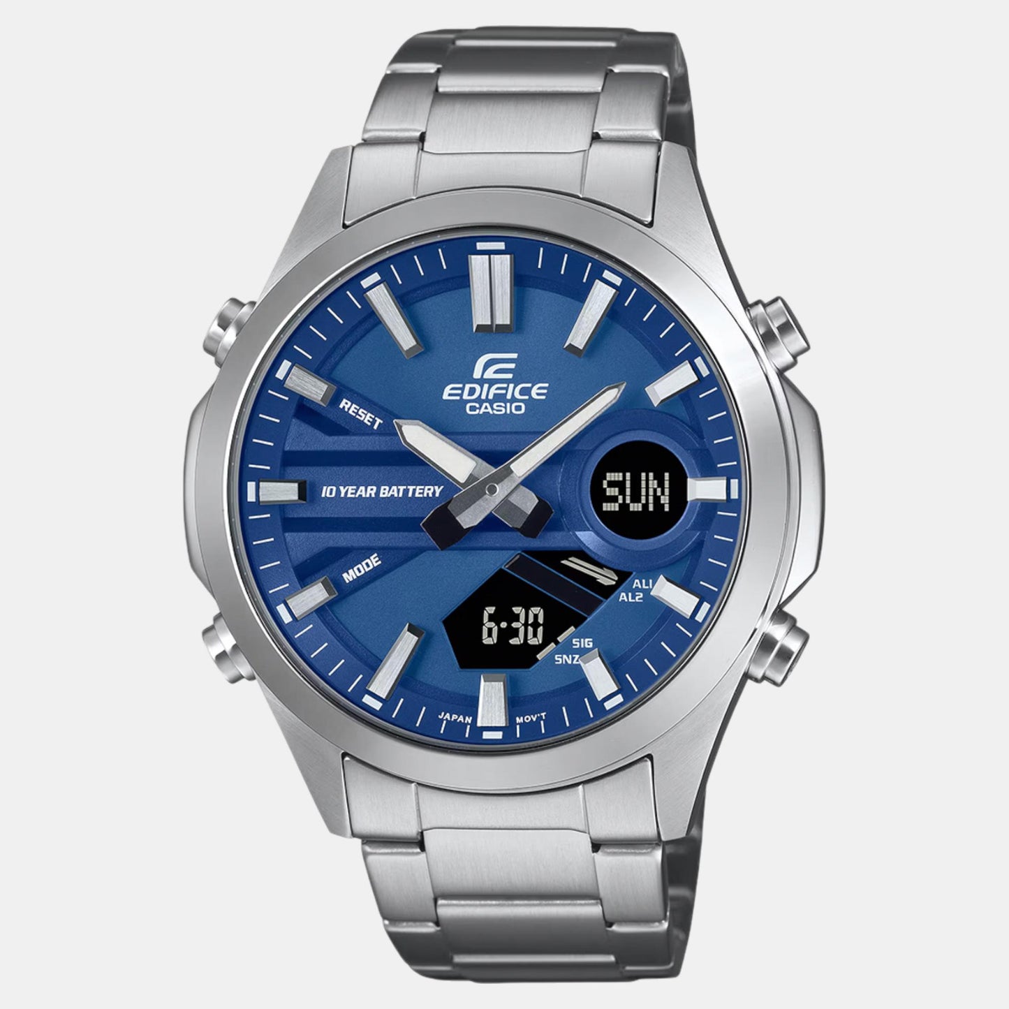 Edifice Men Quartz Blue Dial Analog-Digital Stainless Steel Watch ED625
