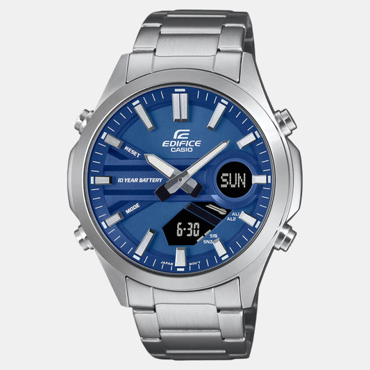 Edifice Men Quartz Blue Dial Analog-Digital Stainless Steel Watch ED625