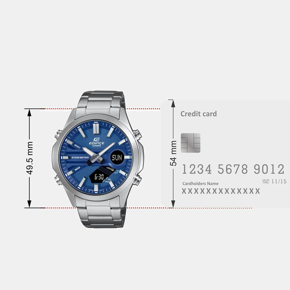 Edifice Men Quartz Blue Dial Analog-Digital Stainless Steel Watch ED625