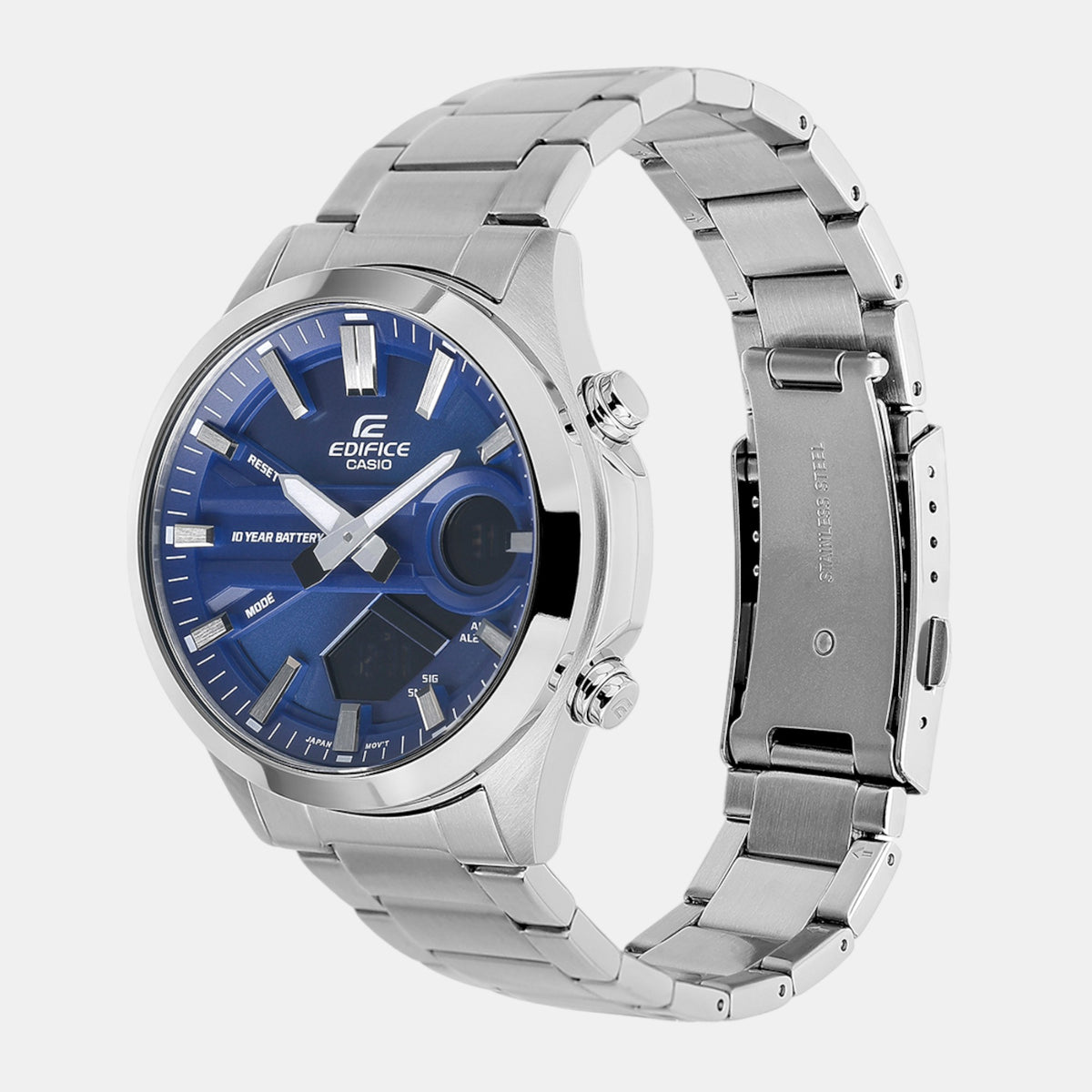 Edifice Men Quartz Blue Dial Analog-Digital Stainless Steel Watch ED625