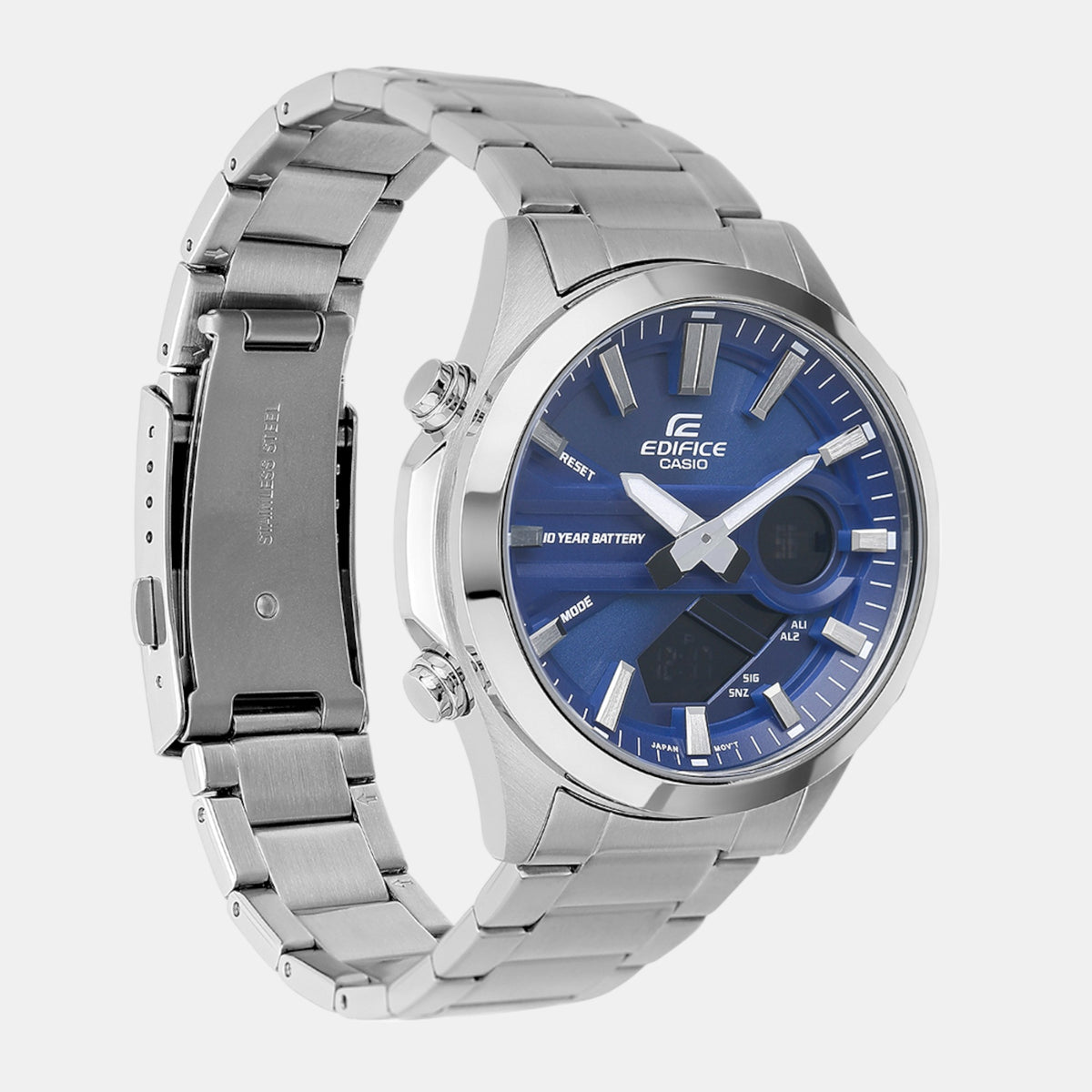 Edifice Men Quartz Blue Dial Analog-Digital Stainless Steel Watch ED625