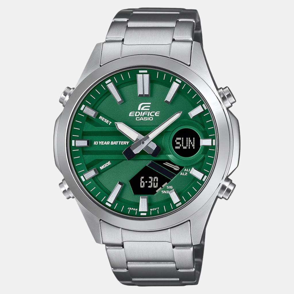 Edifice Men Quartz Green Dial Analog-Digital Stainless Steel Watch ED626