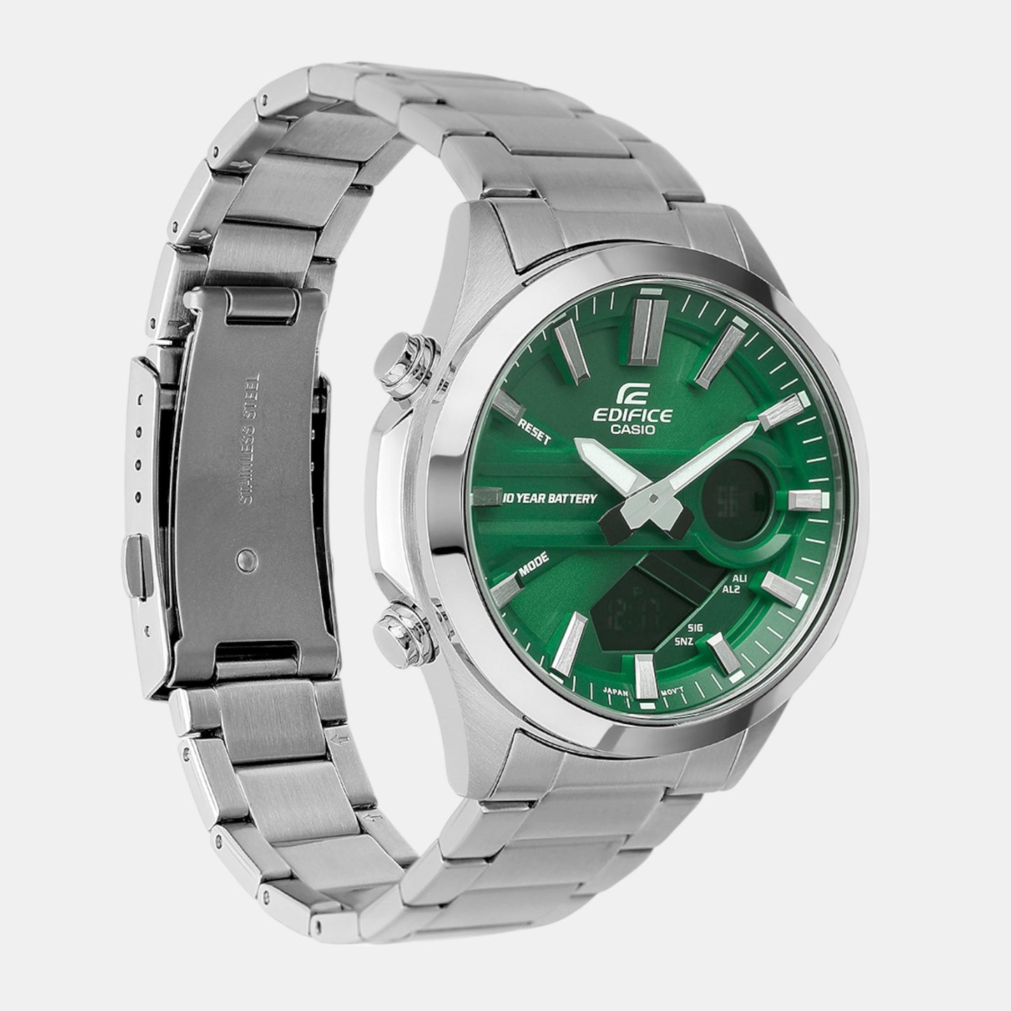 Edifice Men Quartz Green Dial Analog-Digital Stainless Steel Watch ED626