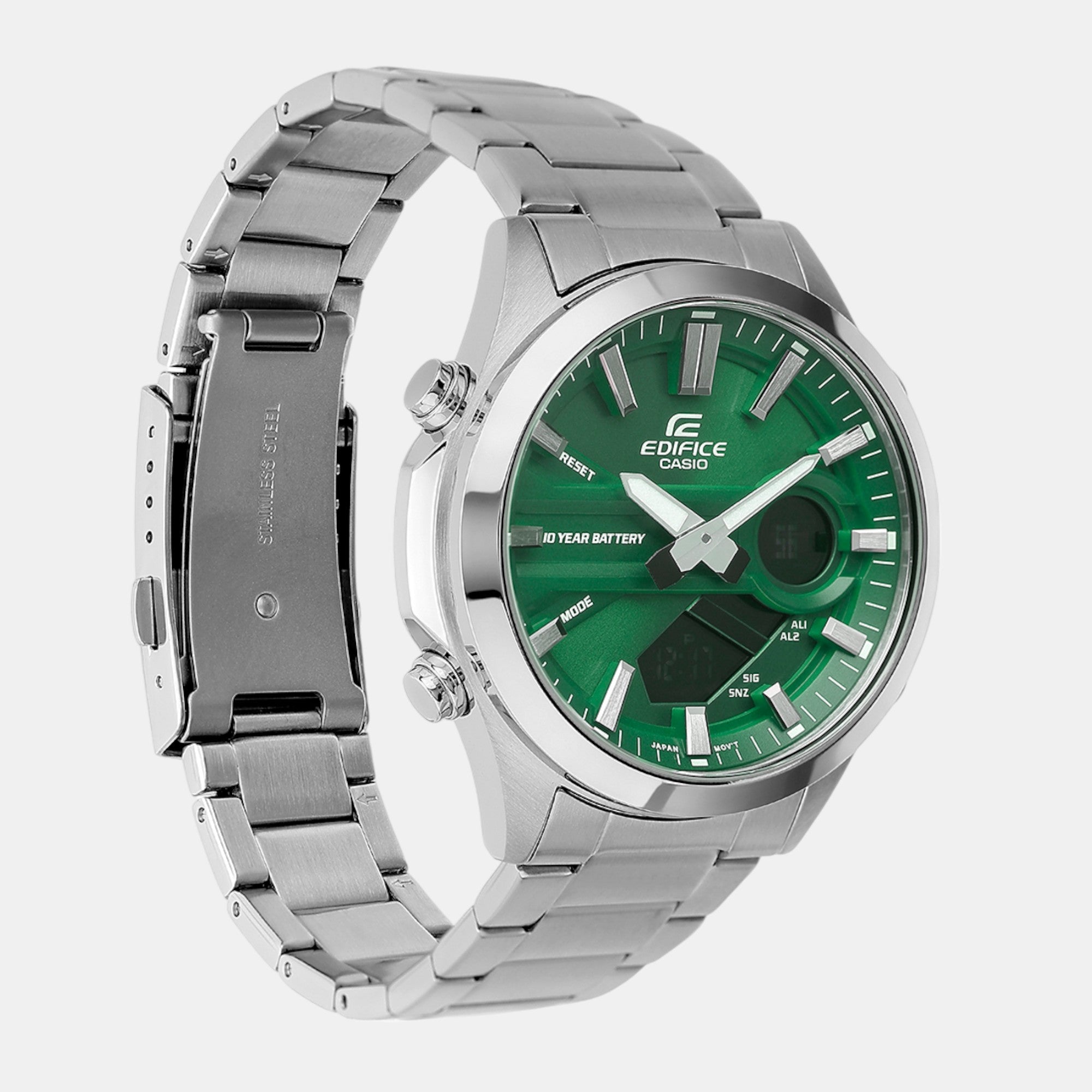 Edifice Men Quartz Green Dial Analog-Digital Stainless Steel Watch ED626