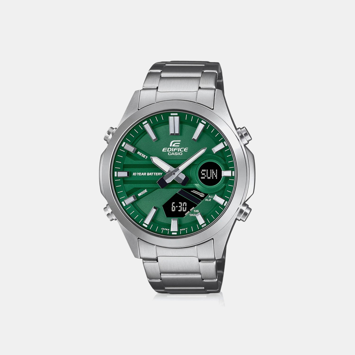 Edifice Men Quartz Green Dial Analog-Digital Stainless Steel Watch ED626