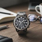 Edifice Men Quartz Silver Dial Chronograph Stainless Steel Watch ED628