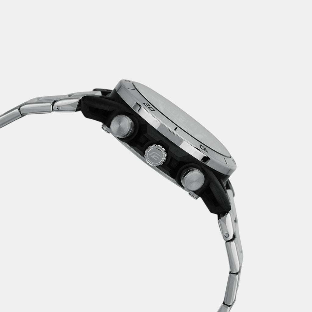 Edifice Men Quartz Silver Dial Chronograph Stainless Steel Watch ED628