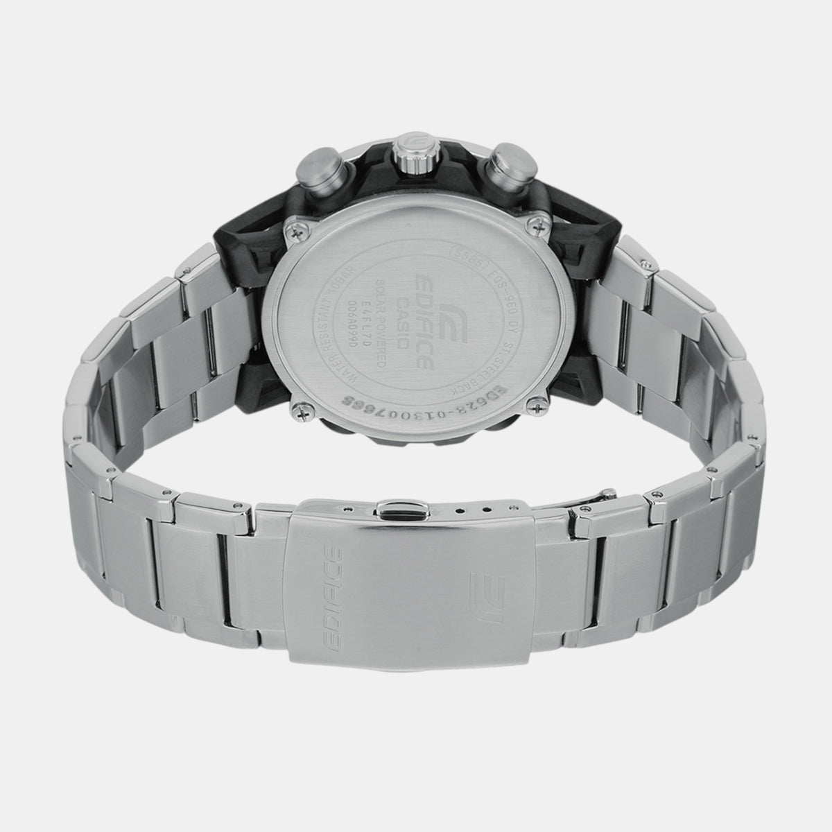 Edifice Men Quartz Silver Dial Chronograph Stainless Steel Watch ED628