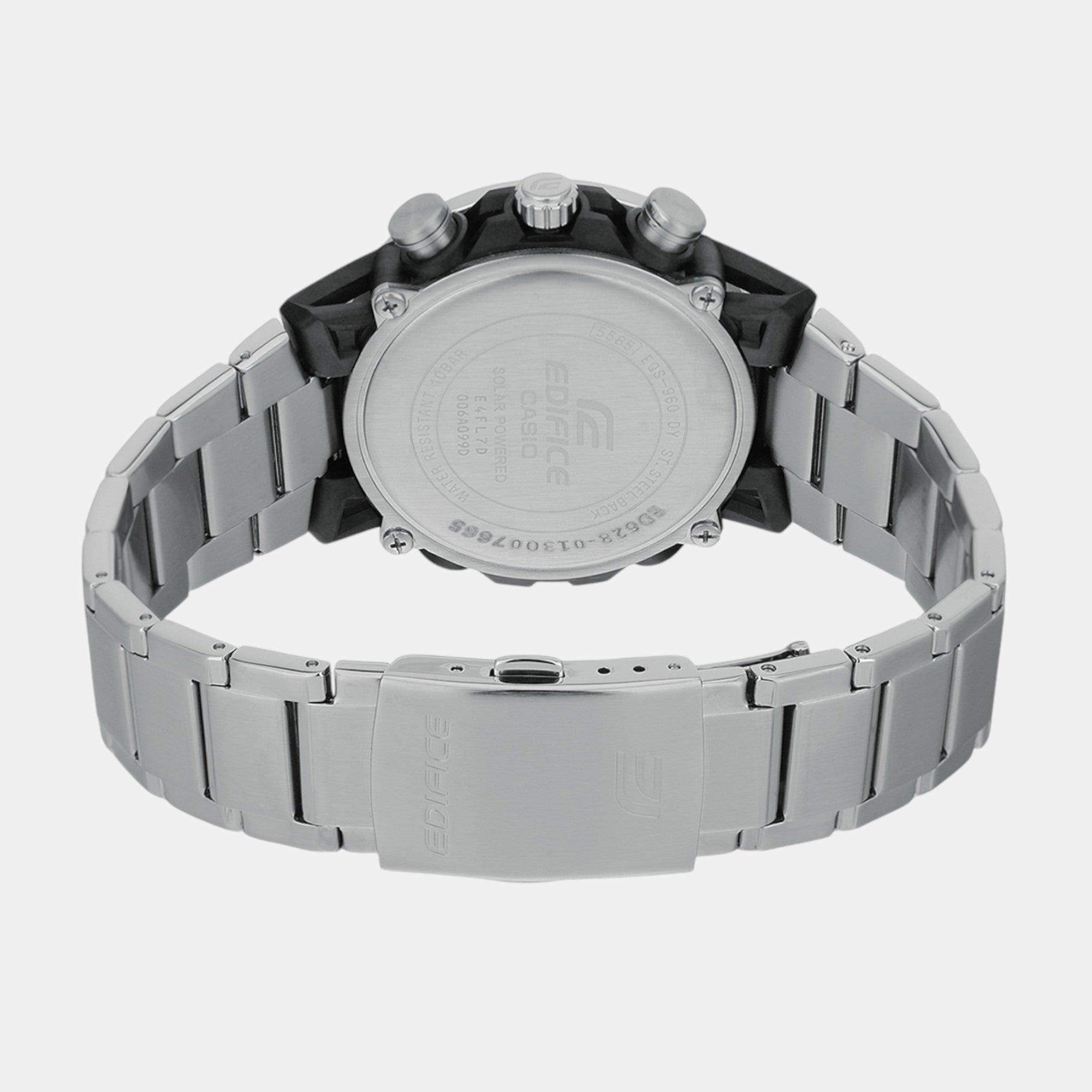 Edifice Men Quartz Silver Dial Chronograph Stainless Steel Watch ED628