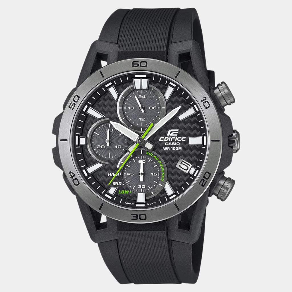 Edifice Men Quartz Black Dial Chronograph Resin Watch ED630