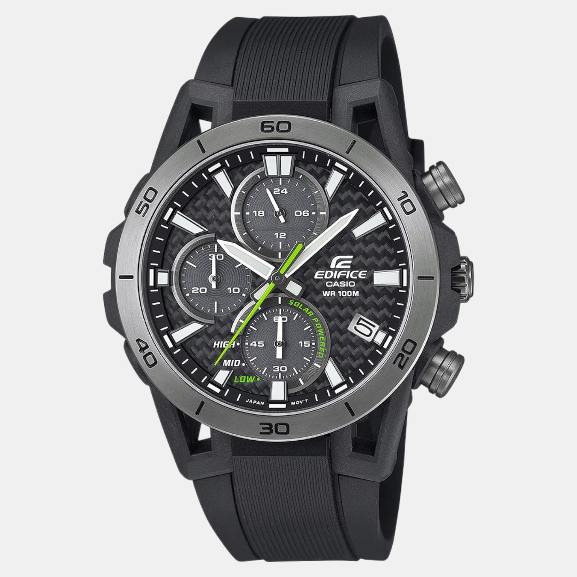 Edifice Men Quartz Black Dial Chronograph Resin Watch ED630