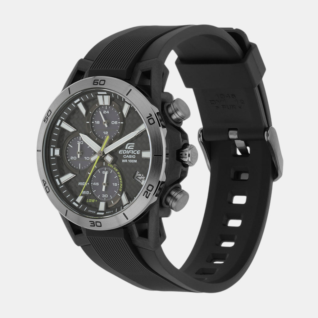 Edifice Men Quartz Black Dial Chronograph Resin Watch ED630