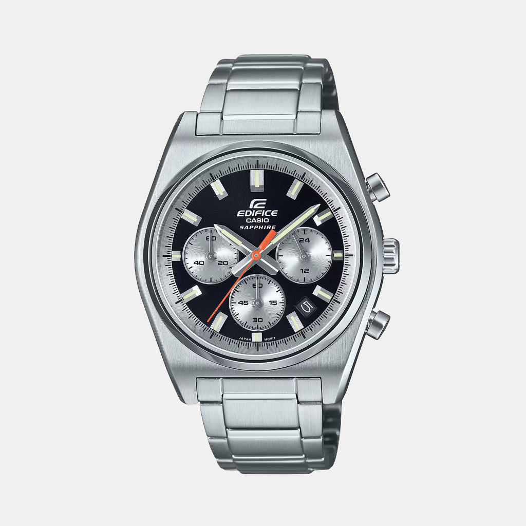 Edifice Men Quartz Black Dial Chronograph Stainless Steel Watch ED633