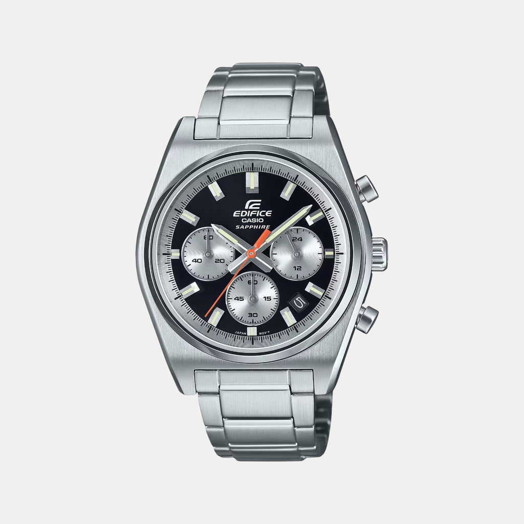 Edifice Men Quartz Black Dial Chronograph Stainless Steel Watch ED633