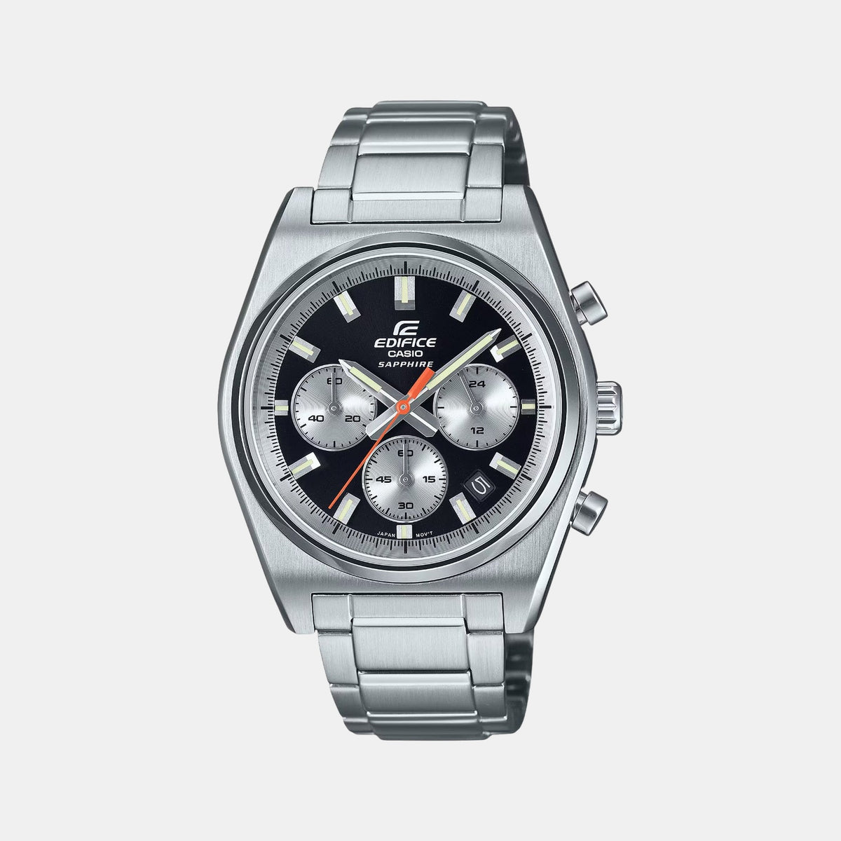 Edifice Men Quartz Black Dial Chronograph Stainless Steel Watch ED633