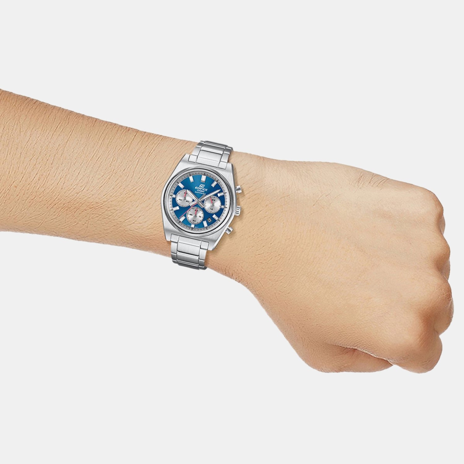 Edifice Men Quartz Blue Dial Chronograph Stainless Steel Watch ED634