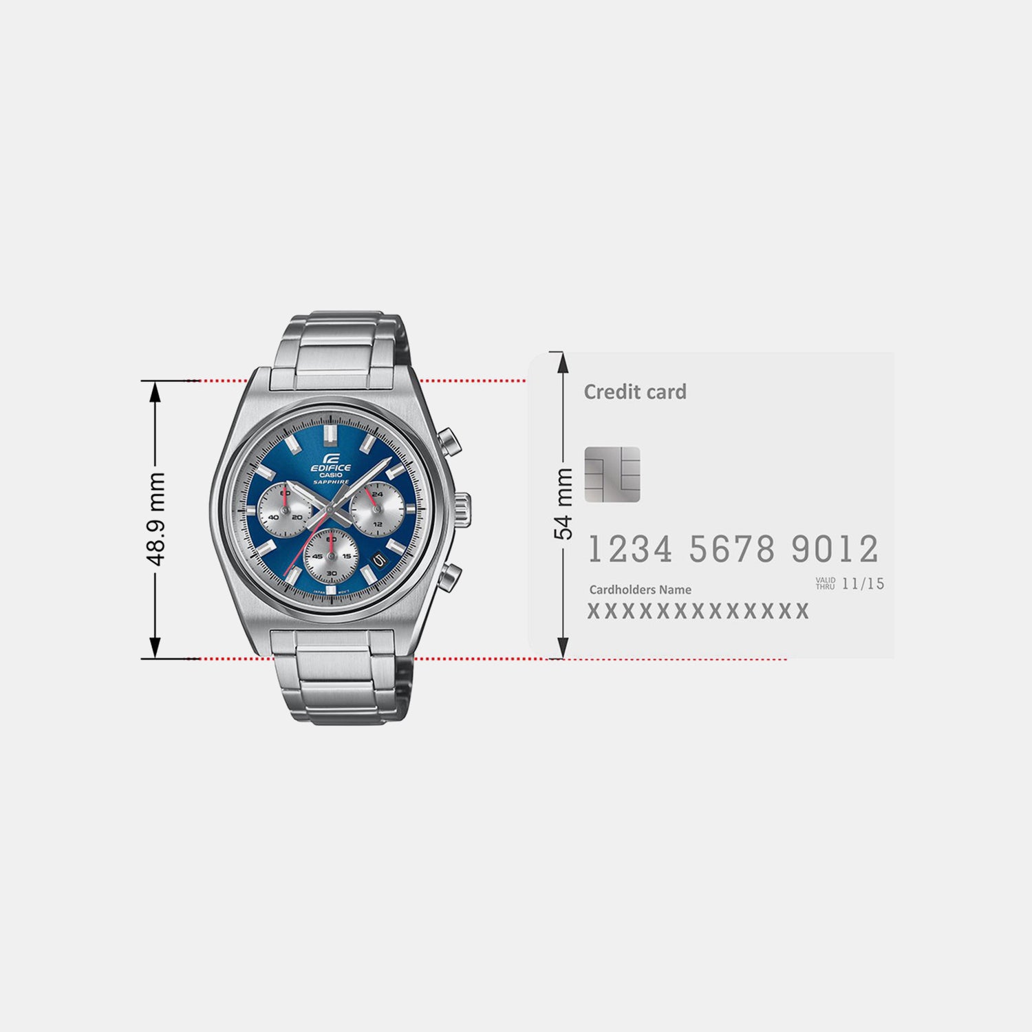 Edifice Men Quartz Blue Dial Chronograph Stainless Steel Watch ED634