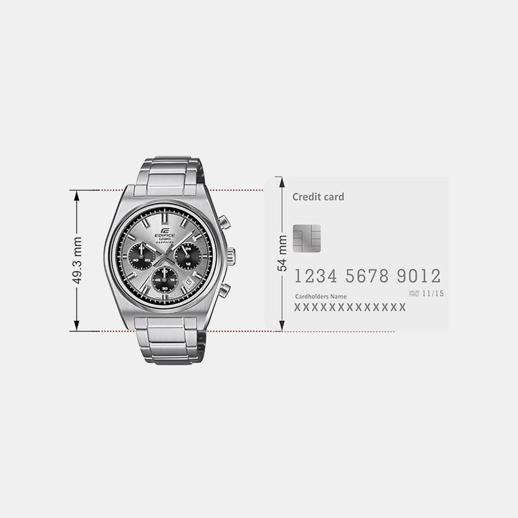 Edifice Men Quartz Silver Dial Analog Stainless Steel  Watch EFB-730D-7AVUDF ED635