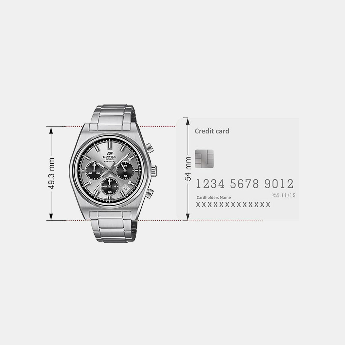 Edifice Men Quartz Silver Dial Analog Stainless Steel Watch ED635