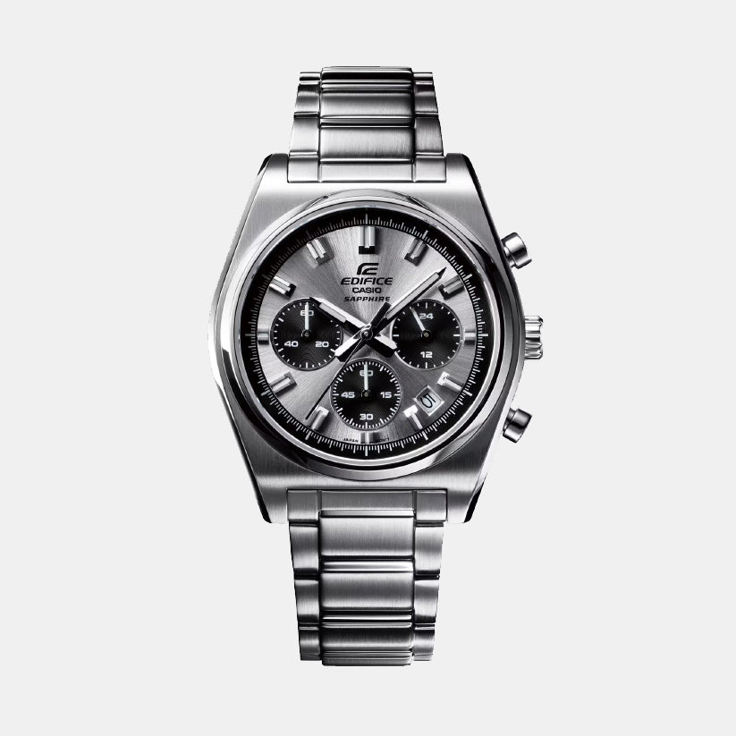 Edifice Men Quartz Silver Dial Analog Stainless Steel Watch ED635