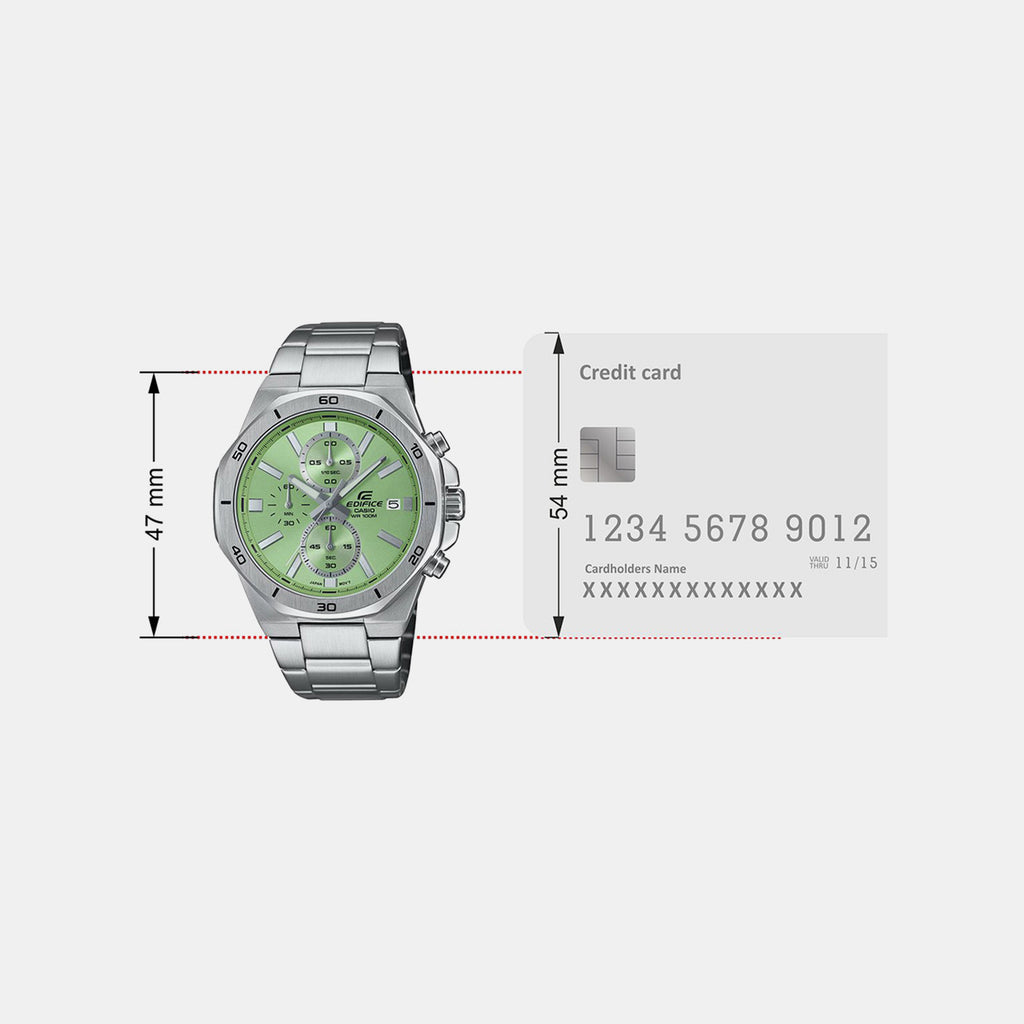 Edifice Men Quartz Green Dial Chronograph Stainless Steel Watch ED637